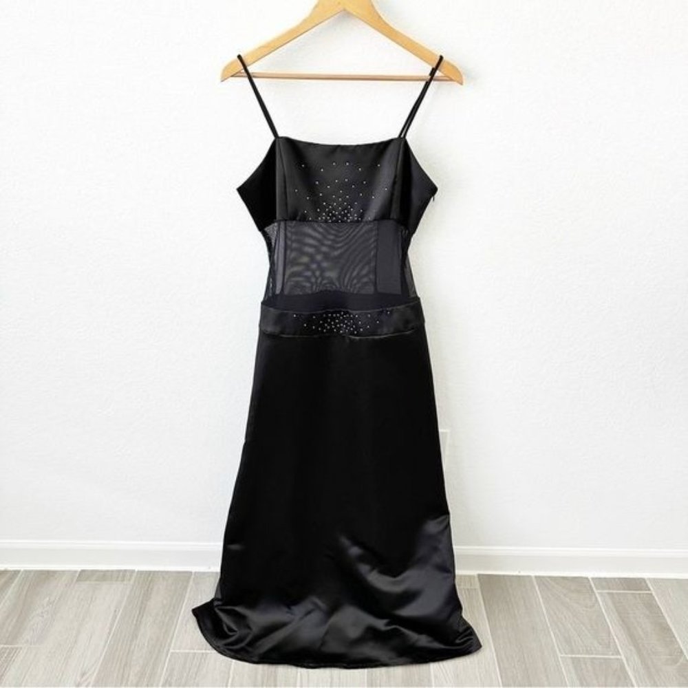 Jessica McClintock X Gunne Sax Black Satin Formal Gown Size 12